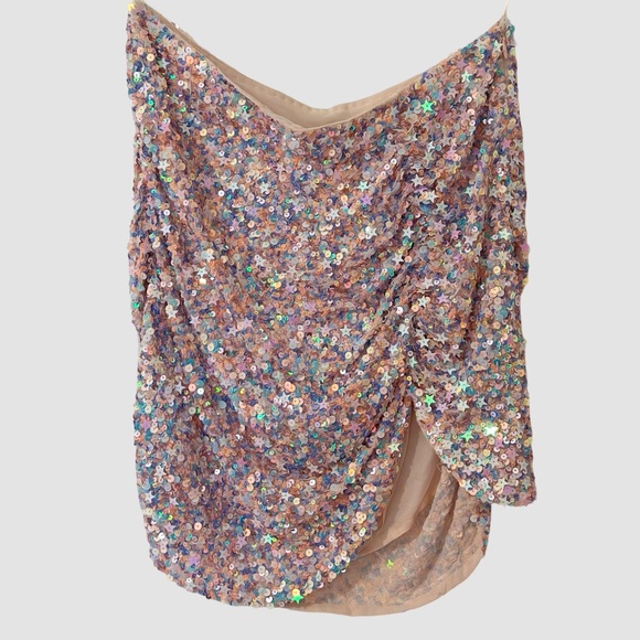 Retrofete Pink Star Sequin Mini Skirt M NWT ($375) - Picture 2 of 6